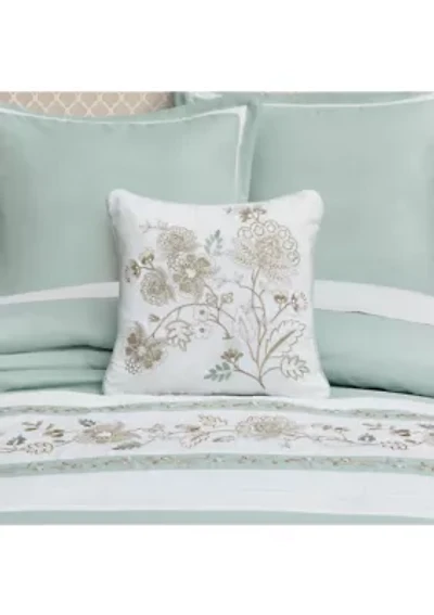 Spring Social 16" Square Embellished Decorative Throw  Pillow