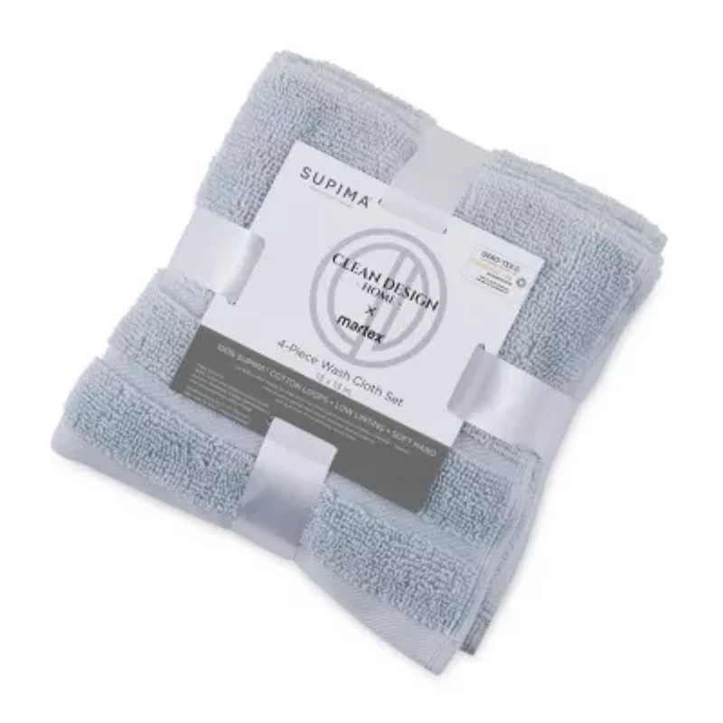 Supima 4-Pack Wash Towel Set