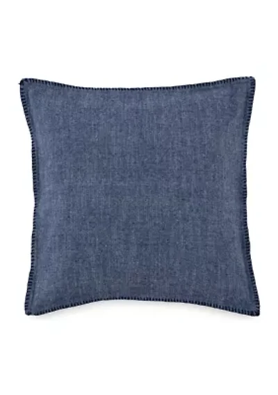 Folly Beach Chambray Whipstitch Decorative Pillow