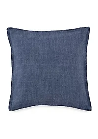 Folly Beach Chambray Whipstitch Decorative Pillow