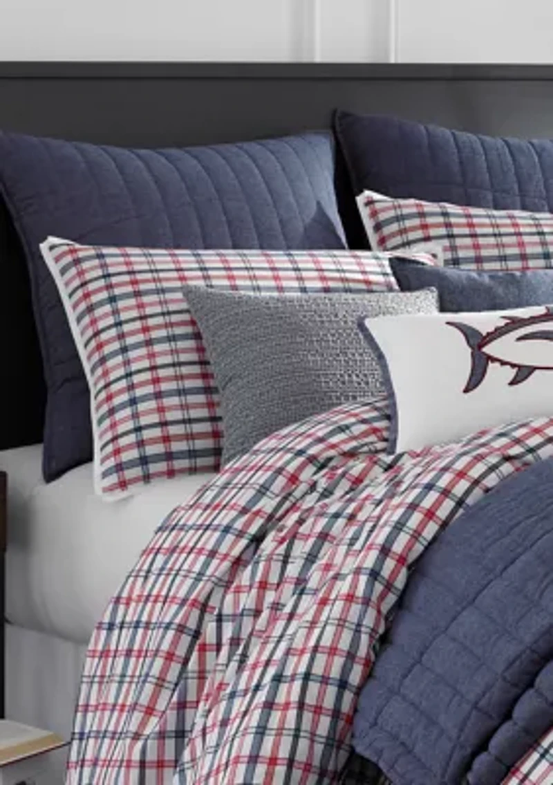 Folly Beach Chambray Whipstitch Decorative Pillow