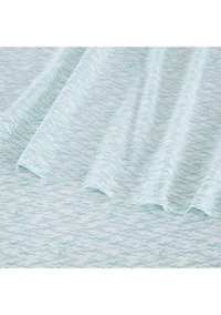 Southern Tide Waves and Skips Queen Aqua Sheet Set
