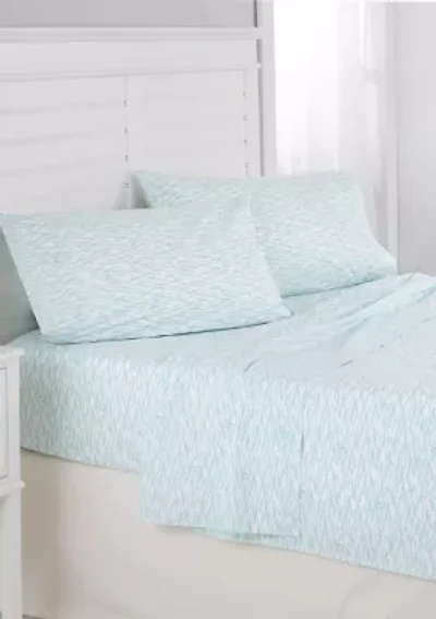 Southern Tide Waves and Skips Queen Aqua Sheet Set