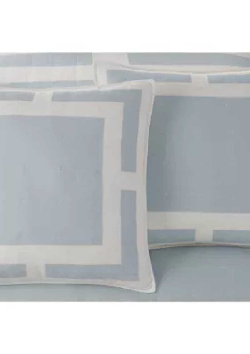 Savannah Euro Ivory/Blue Sham