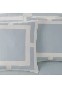 Savannah Euro Ivory/Blue Sham