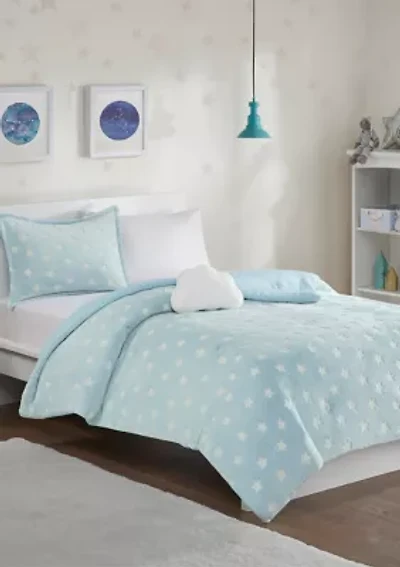 Quinny Glow The Dark Plush Comforter Set