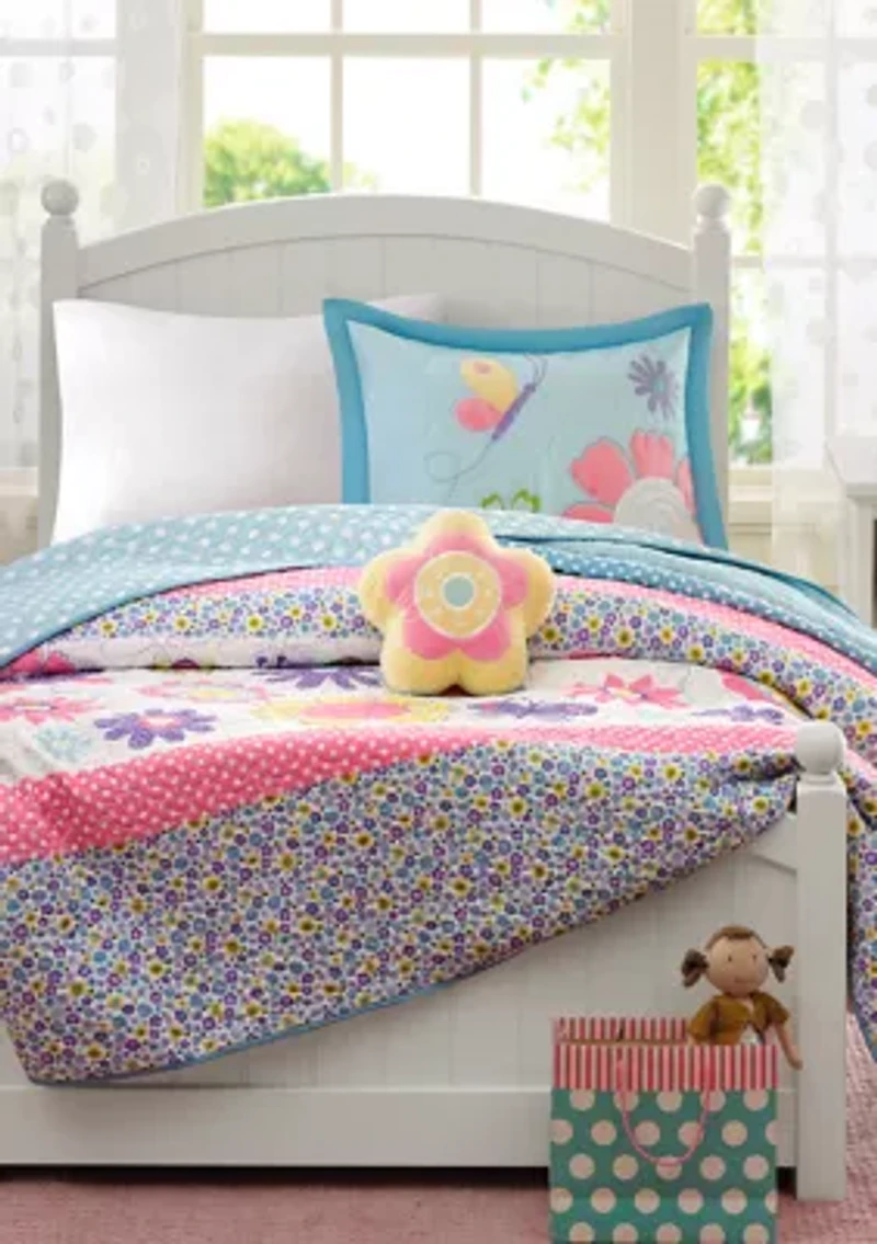 Crazy Daisy Reversible Coverlet Set