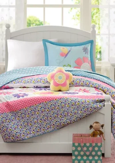 Crazy Daisy Reversible Coverlet Set