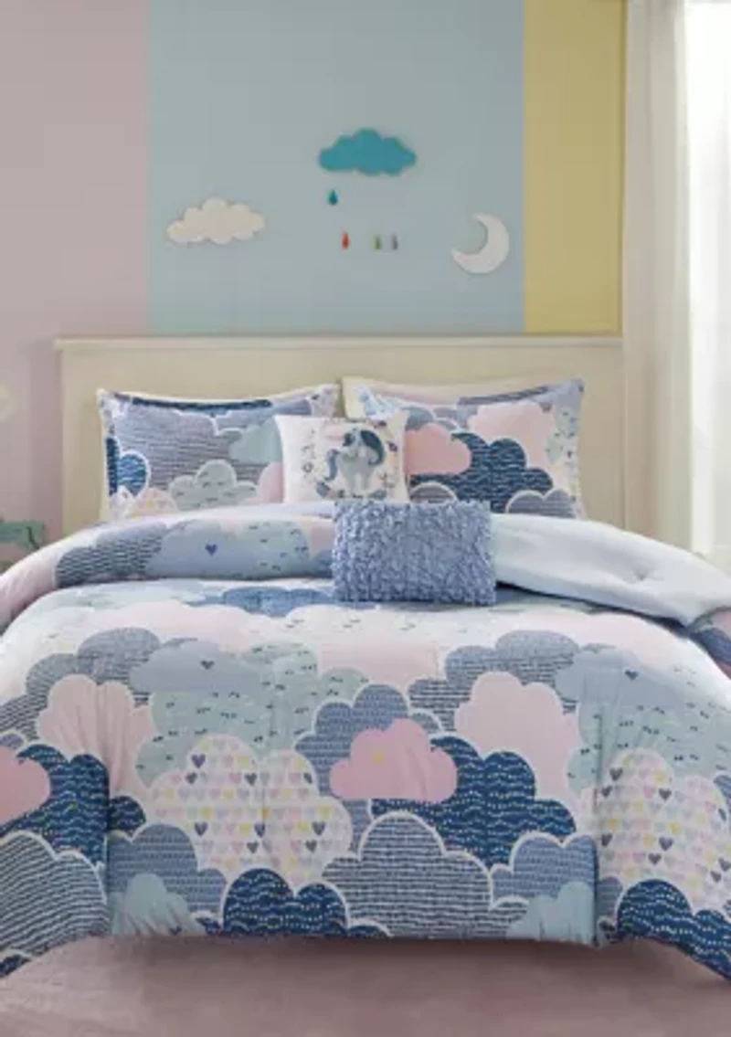 Periwinkle Blue Cloud Duvet Cover Set