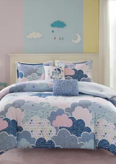 Periwinkle Blue Cloud Duvet Cover Set