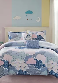 Periwinkle Blue Cloud Duvet Cover Set