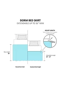 Extended Drop 36 Dorm Bedskirt