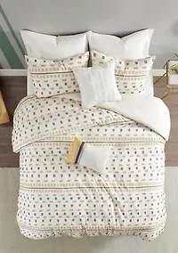 Auden 5 Piece Cotton Jacquard Duvet Cover Set