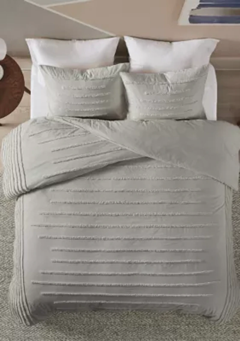 Mercer 3 Piece Cotton Chenille Comforter Set