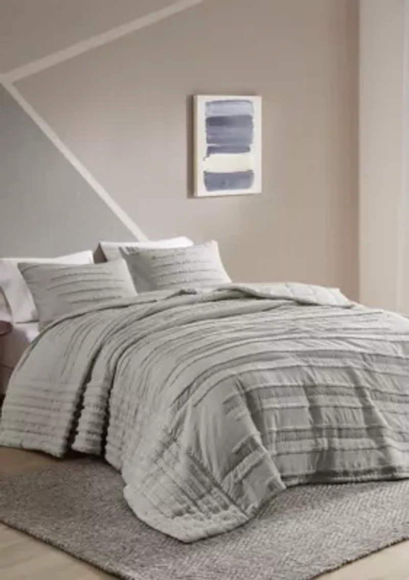 Mercer 3 Piece Cotton Chenille Coverlet Set