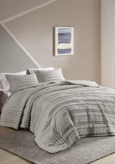Mercer 3 Piece Cotton Chenille Coverlet Set