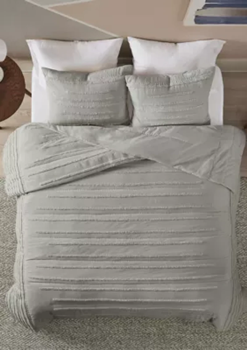 Mercer 3 Piece Cotton Chenille Coverlet Set