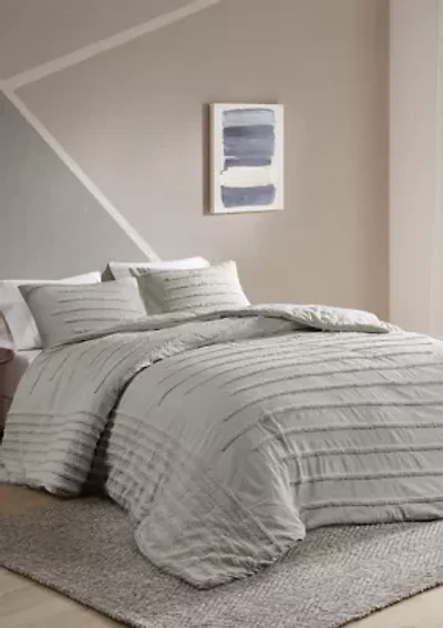 Mercer 3 Piece Cotton Chenille Duvet Cover Set