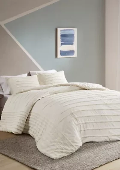 Mercer 3 Piece Cotton Chenille Duvet Cover Set