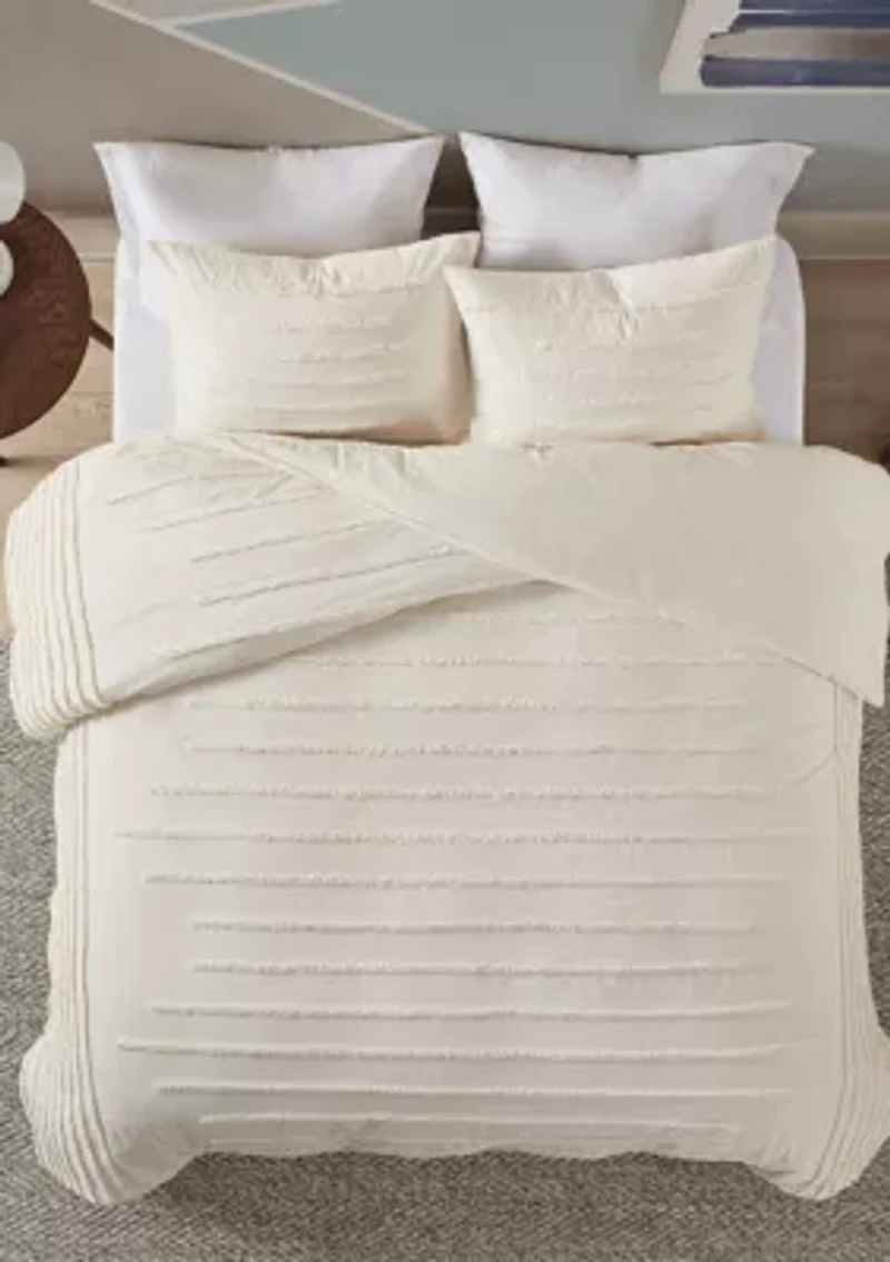 Mercer 3 Piece Cotton Chenille Duvet Cover Set