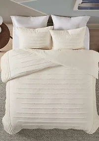 Mercer 3 Piece Cotton Chenille Duvet Cover Set