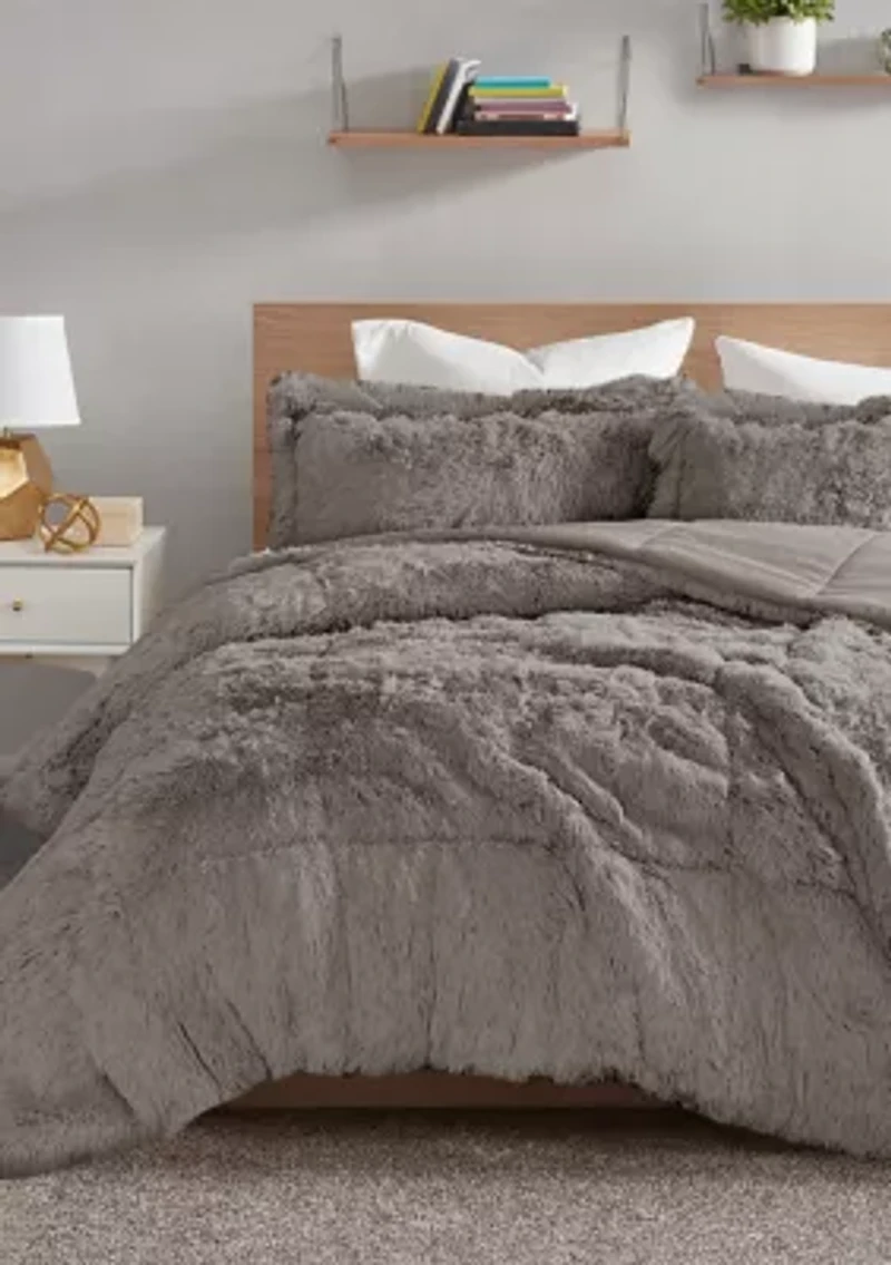Malea Shaggy Faux Fur Comforter Mini Set