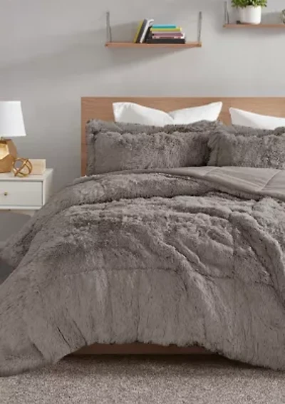 Malea Shaggy Faux Fur Comforter Mini Set