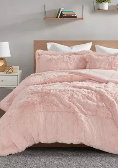 Malea Shaggy Faux Fur Comforter Mini Set