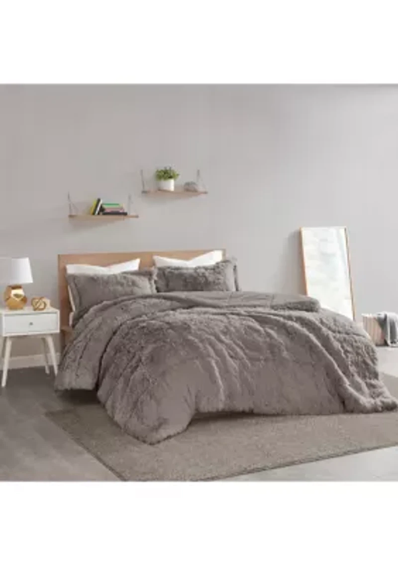Malea Shaggy Faux Fur Comforter Mini Set