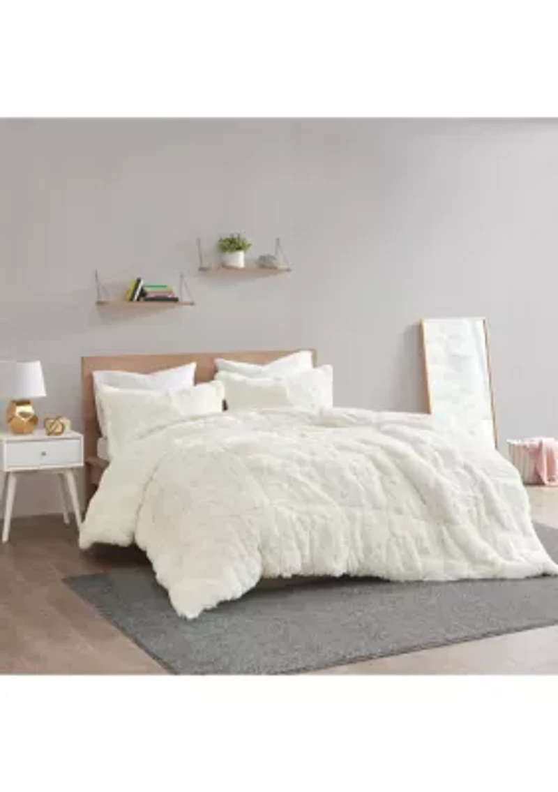 Malea Shaggy Faux Fur Comforter Mini Set