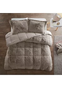 Malea Shaggy Faux Fur Comforter Mini Set