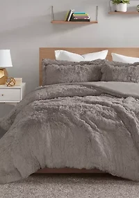 Malea Shaggy Fur Duvet Cover Set