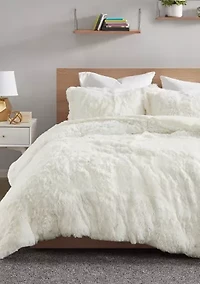 Malea Shaggy Fur Duvet Cover Set