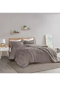 Malea Shaggy Fur Duvet Cover Set