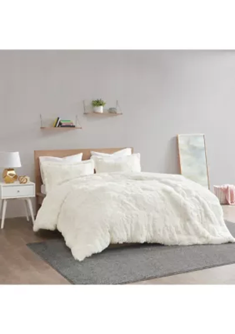 Malea Shaggy Fur Duvet Cover Set