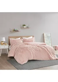 Malea Shaggy Fur Duvet Cover Set