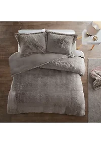 Malea Shaggy Fur Duvet Cover Set