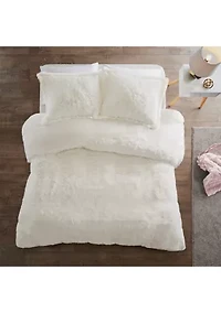 Malea Shaggy Fur Duvet Cover Set