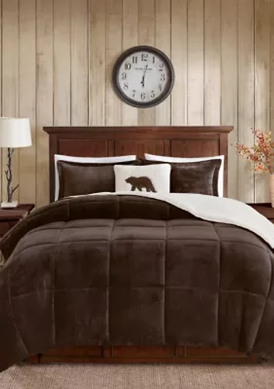 Alton Plush to Sherpa Down Alternative Comforter Set