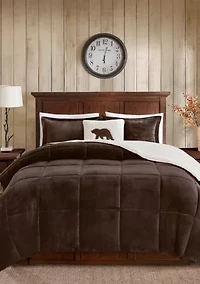 Alton Plush to Sherpa Down Alternative Comforter Set