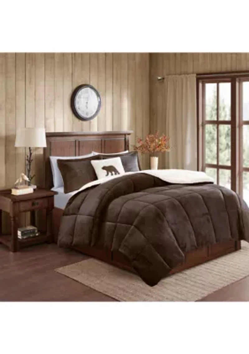 Alton Plush to Sherpa Down Alternative Comforter Set