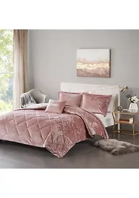 Felicia Velvet Comforter Set with Throw Pillow