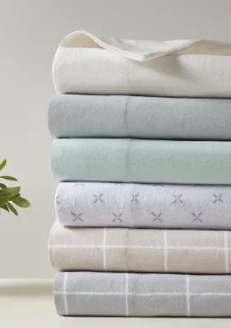 Oversized Cotton Flannel 4 Piece Sheet Set