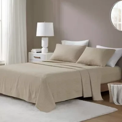 Oversized Cotton Flannel 4 Piece Sheet Set