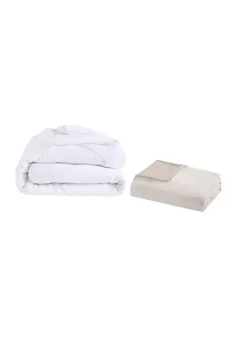 Dover 5 Piece Organic Cotton Oversized Comforter Cover Set w/removable insert
