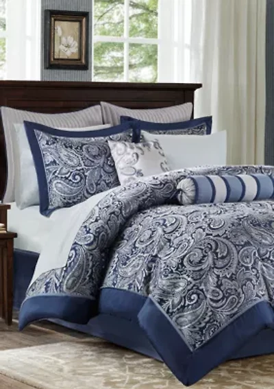 Aubrey 12 Piece Comforter Set with Cotton Bed Sheets