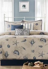 Bayside Blue 7-Piece California King Comforter Set 104-in. x 92-in.