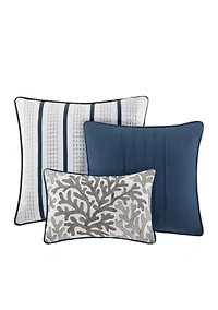 Bayside Blue 7-Piece California King Comforter Set 104-in. x 92-in.