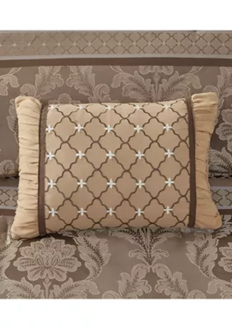 Bellagio 7-Piece Jacquard Comforter Set- Brown