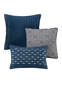 Biloxi 7 Piece Comforter Set- Navy